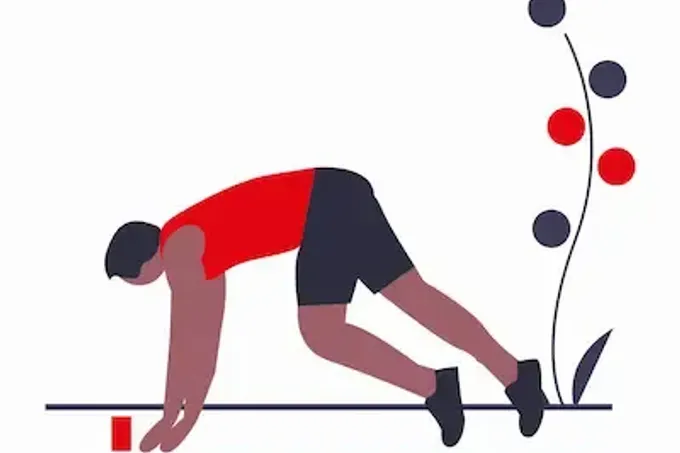 Illustration eines startenden Läufers, passend zum TSV Ludwigsfeld als Verein im Aufbau, bei dem neue Mitglieder die Zukunft mitgestalten.